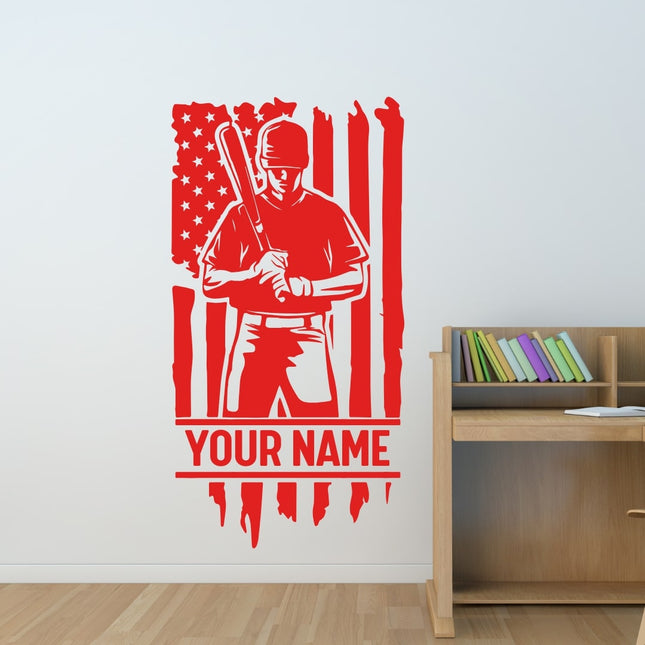 Home of the Brave Pose – Personalized Baseball Wall Decal