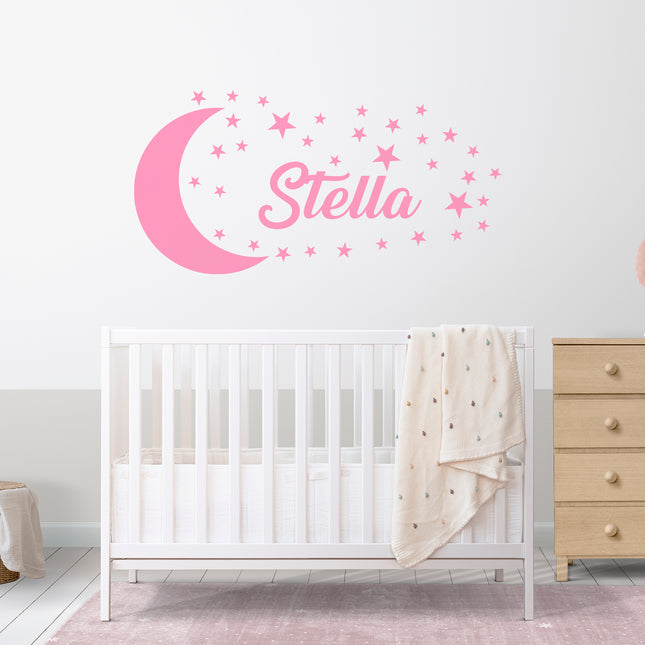 Moon-Star Name - Personalized Baby Name Decal