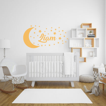Moon-Star Name - Personalized Baby Name Decal