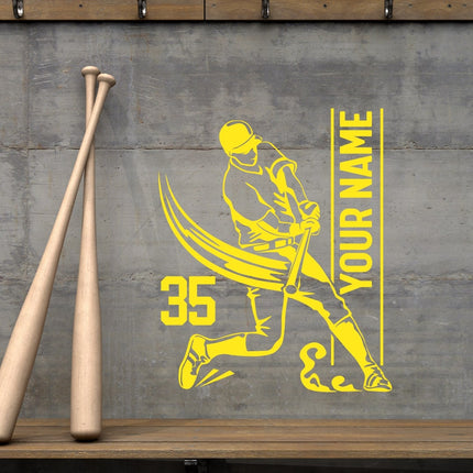 Big Hit Pose – Personalized Baseball Wall Decal