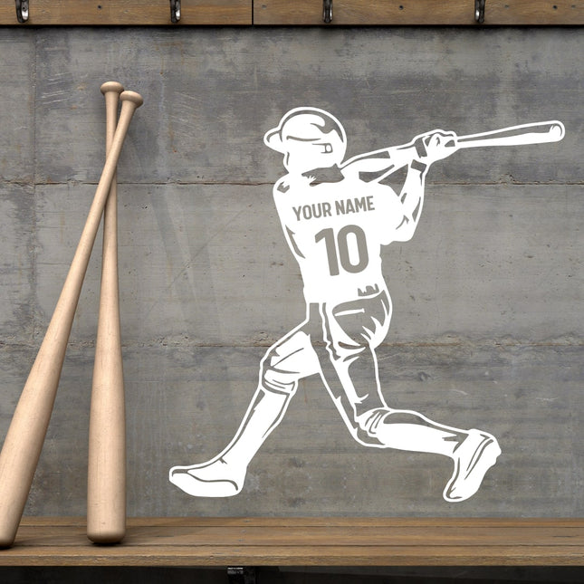 Swing Follow-Through Pose – Personalized Baseball Wall Decal