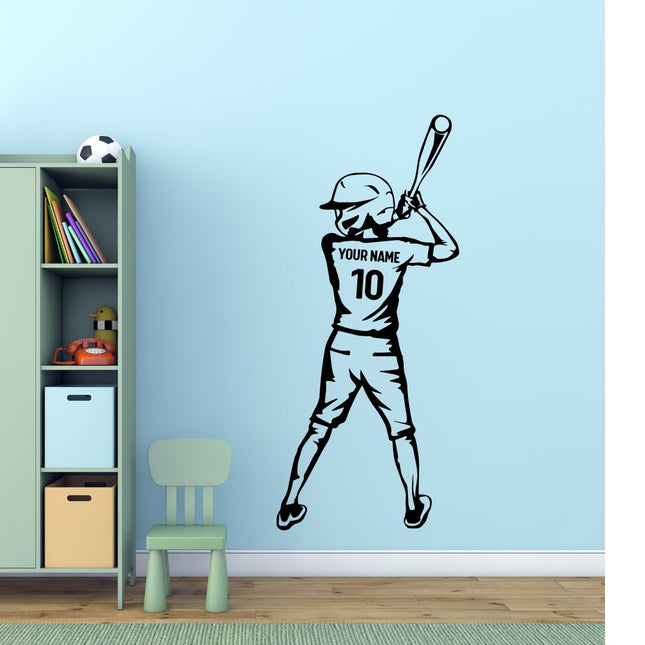 Batting Stance – Personalized Baseball Wall Decal