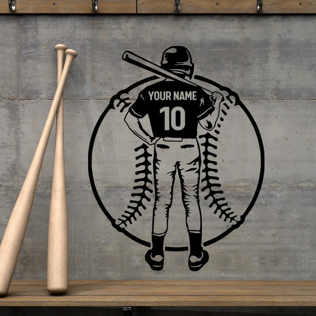 Victory Calm Pose – Personalized Baseball Wall Decal