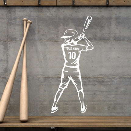 Batting Stance – Personalized Baseball Wall Decal