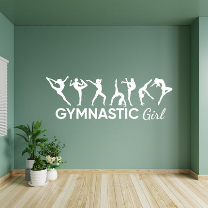 Gymnastics Girl Silhouette Poses Wall Decal
