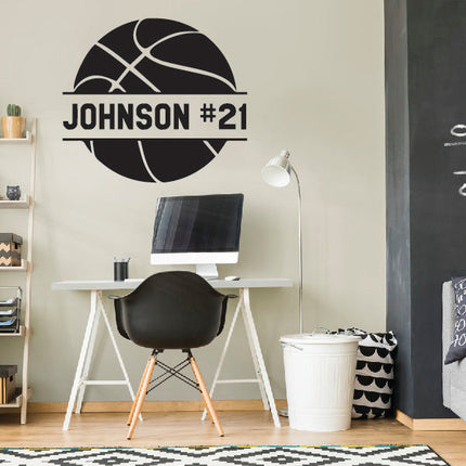 Personalized Basketball Ball - Custom wall decal