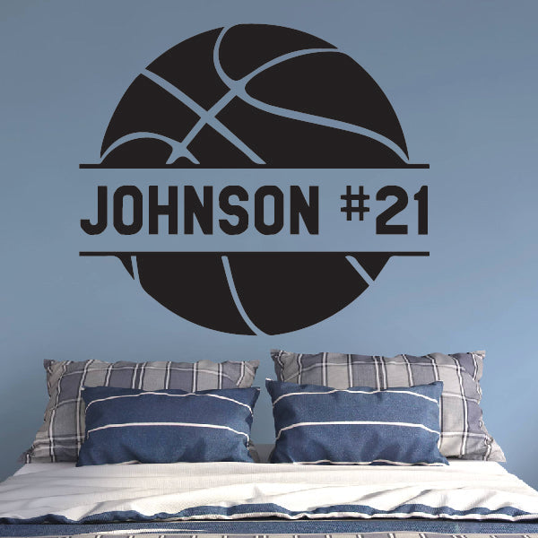 Personalized Basketball Ball - Custom wall decal