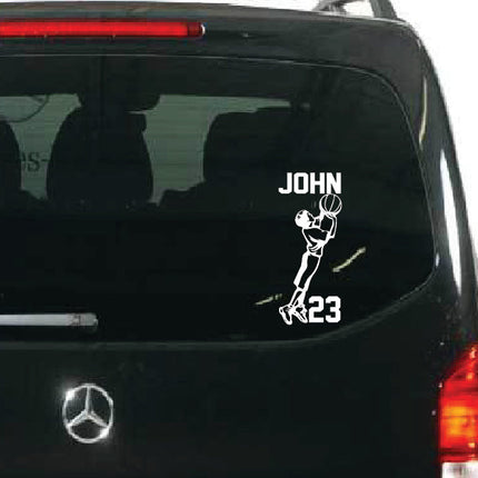 Custom Youth Basketball Wall Decal – Add Name & Number