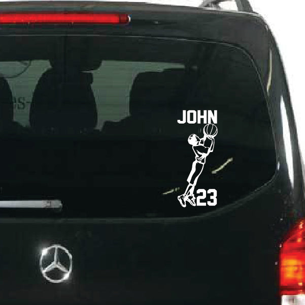 Custom Youth Basketball Wall Decal – Add Name & Number