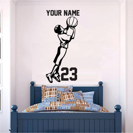 Custom Youth Basketball Wall Decal – Add Name & Number