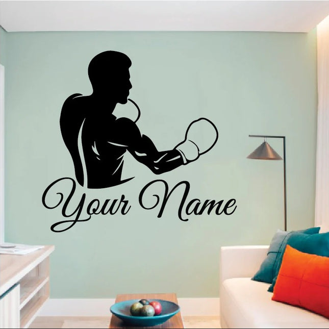 Custom Boxer Profile Wall Sticker – Your Name