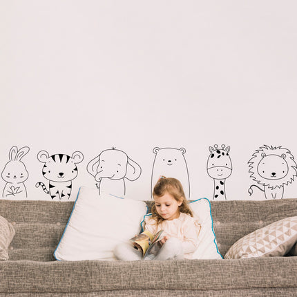Cute Safari Animal Wall Decals