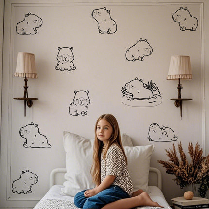 Capybara-Themed Wall Decals
