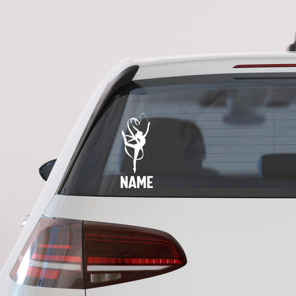 Ribbon Gymnast Silhouette Wall Sticker with name