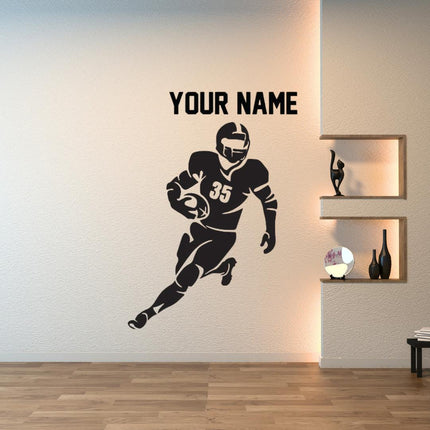 Football Speed Star Personalized Wall Sticker - name & number