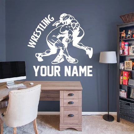 Personalized Wrestling Champion Wall Decal