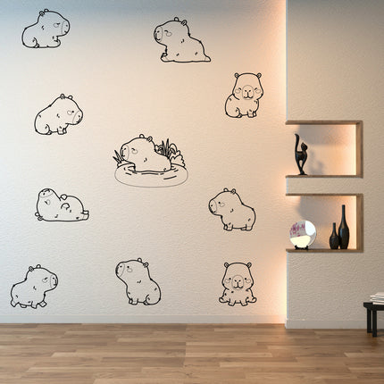 Capybara-Themed Wall Decals