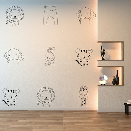 Cute Safari Animal Wall Decals