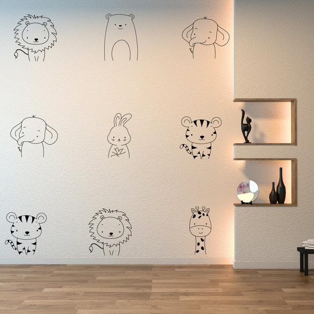 Cute Safari Animal Wall Decals