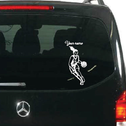 Girl Basketball Player - custom basketball wall decal