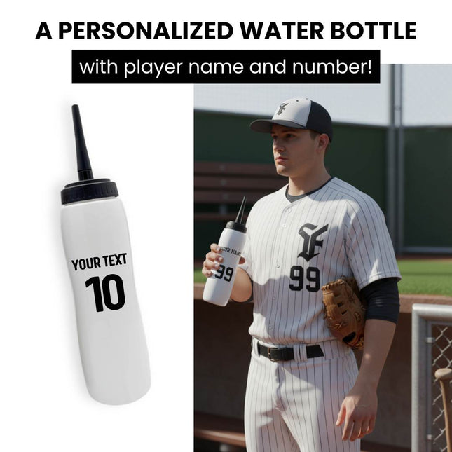 Personalized Water Bottle with player Name & Number