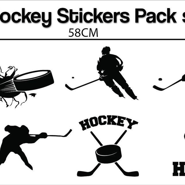 Hockey Sticker Pack – 6 Small Decals