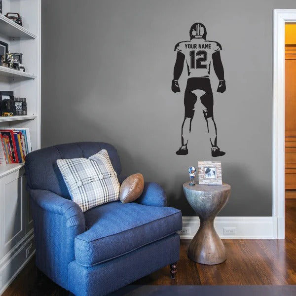Custom Football Hero Silhouette - with name and number