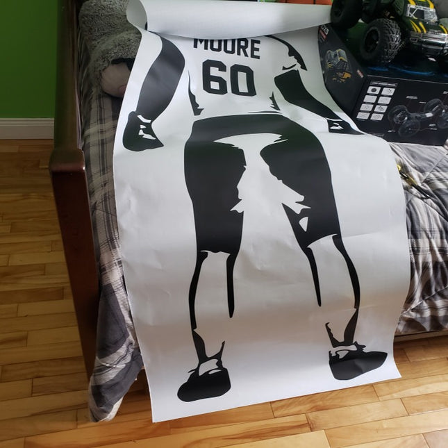 Custom Football Hero Silhouette - with name and number