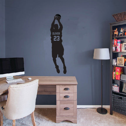 Player Throwing Ball - Personalized Wall Decal