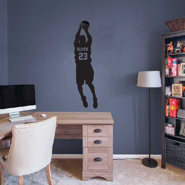 Player Throwing Ball - Personalized Wall Decal