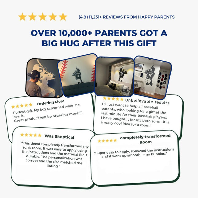 Back View Batter Pose - Personalized Baseball Wall Decal