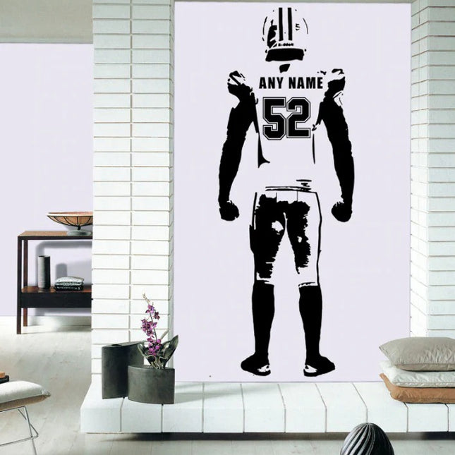 Custom Football Hero Silhouette - with name and number