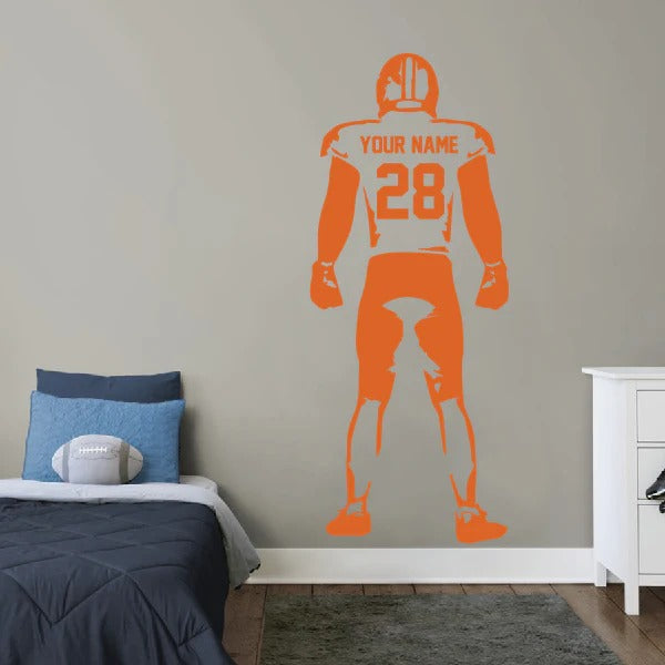 Custom Football Hero Silhouette - with name and number