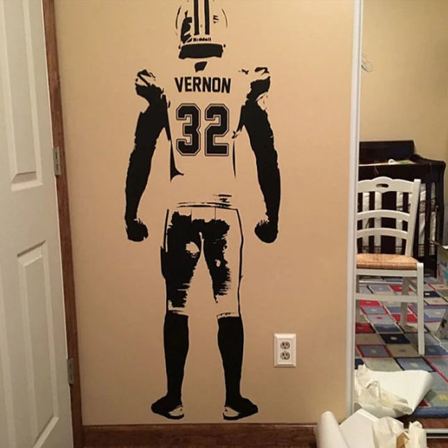 Custom Football Hero Silhouette - with name and number