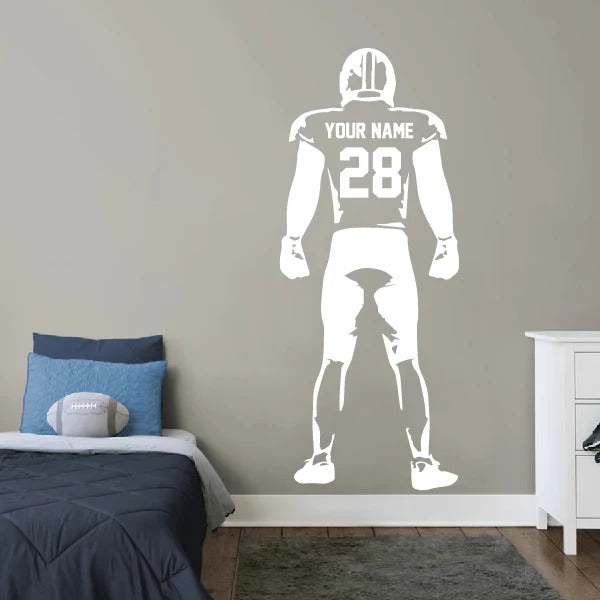 Custom Football Hero Silhouette - with name and number