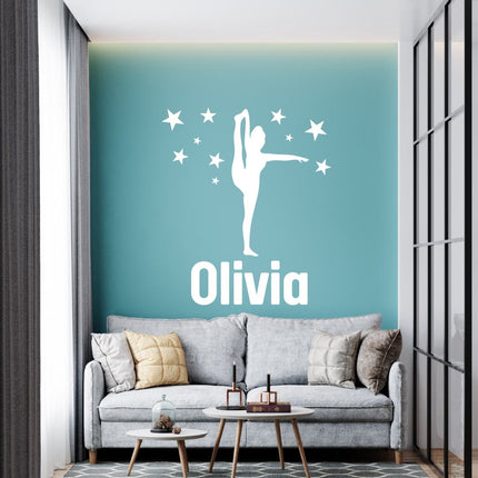 Personalized Gymnastics Star Wall Decal