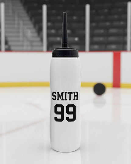Personalized Hockey Water Bottle with player Name & Number