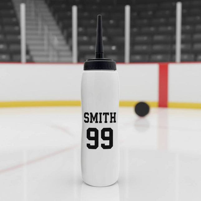 Personalized Hockey Water Bottle with player Name & Number