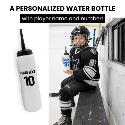 Personalized Hockey Water Bottle with player Name & Number