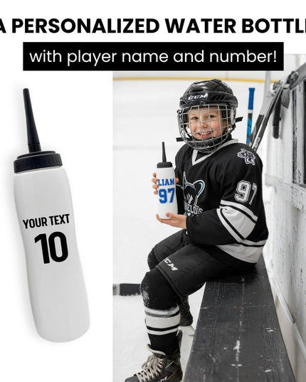 Personalized Hockey Water Bottle with player Name & Number