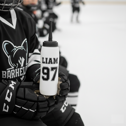 Personalized Hockey Water Bottle with player Name & Number