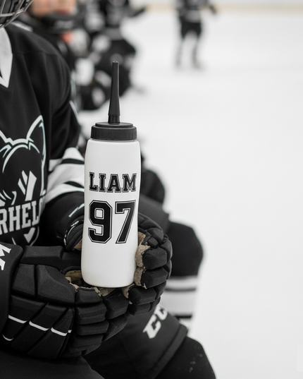 Personalized Hockey Water Bottle with player Name & Number