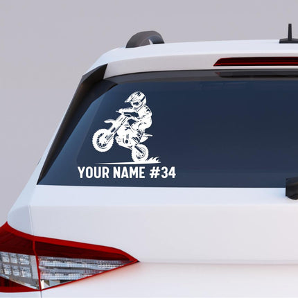 Kids Dirt Bike Wall Sticker — Custom Name
