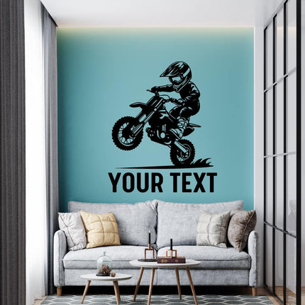 Kids Dirt Bike Wall Sticker — Custom Name