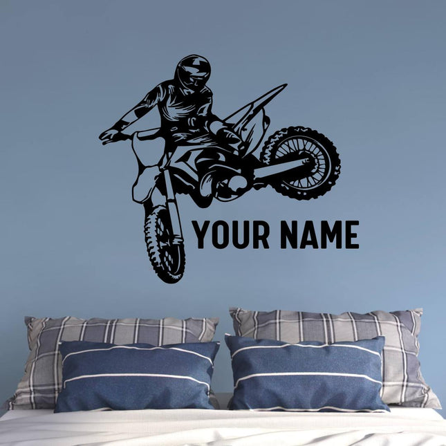 Motocross Jump Personalized Wall Decal