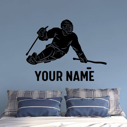 Sled Hockey Player – Custom Name & Number Decal
