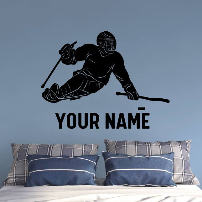 Sled Hockey Player – Custom Name & Number Decal