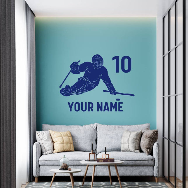 Sled Hockey Player – Custom Name & Number Decal