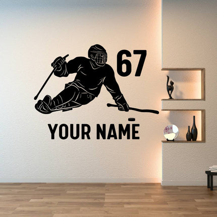 Sled Hockey Player – Custom Name & Number Decal