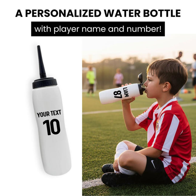 Personalized Soccer Water Bottle with player Name & Number